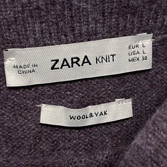 Zara Knit Limited Edition Wool Yak Sweater Knit Midi Maxi Skirt A Line Purple - Picture 9 of 9